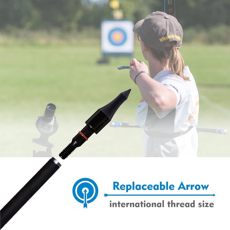 MOLFUJ 12pcs Archery Arrow Tips 100/125/150/200 Grain Field Tips 5/16 Inch Screw in Bullet Points , Archery Target Crossbow Practice Tip for Arrow Recurve Bow Compound Bow, Hunting Bow Arrow Target Practice - Image 5